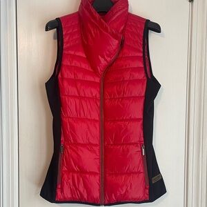 Calvin Klein Performance Funnel Neck Zip-Up Puffer Vest Black/Red XS